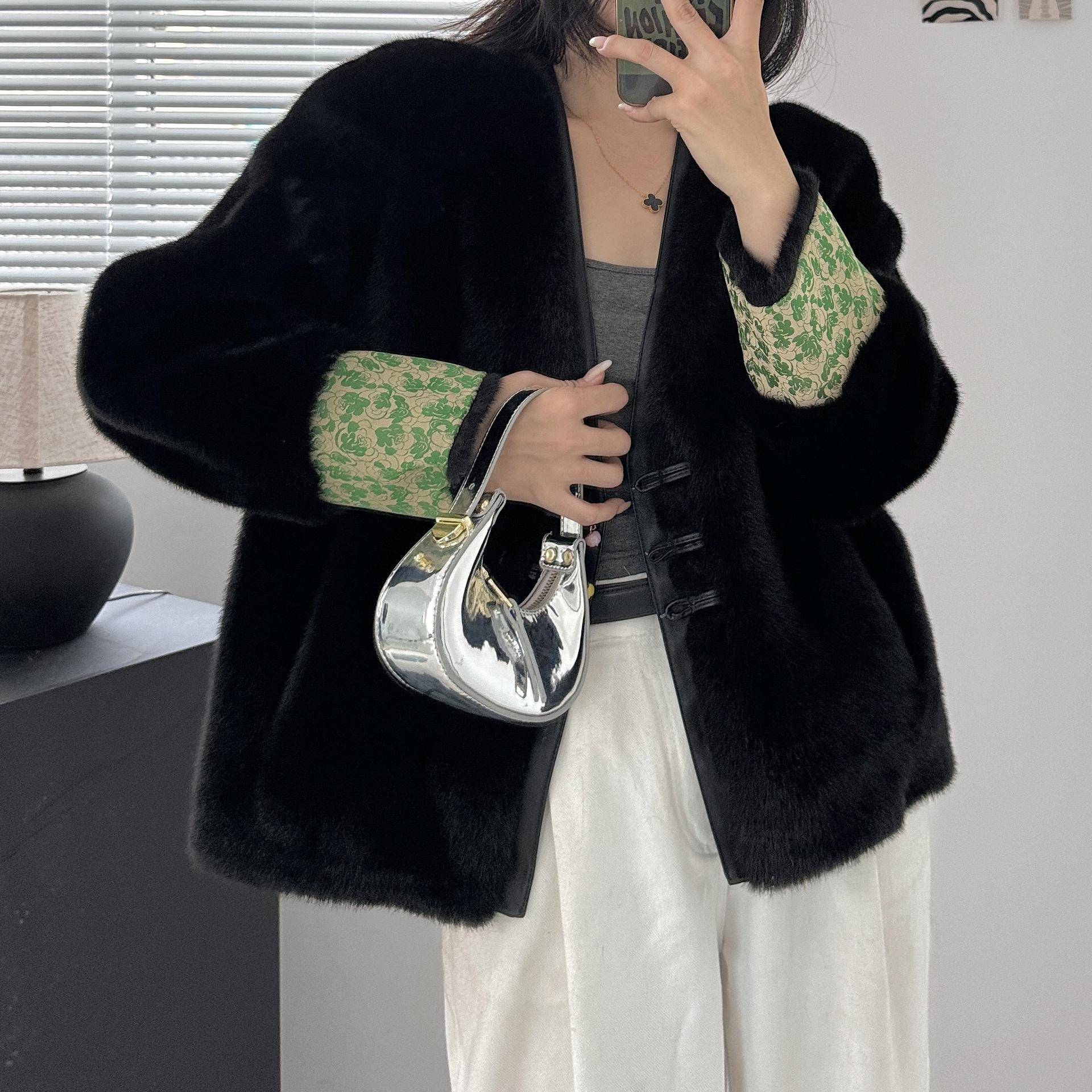 Umweltfreundlicher Pelzmantel Pelz Mittellanger und langer Mantel Damen one size fits all von Joom DACH