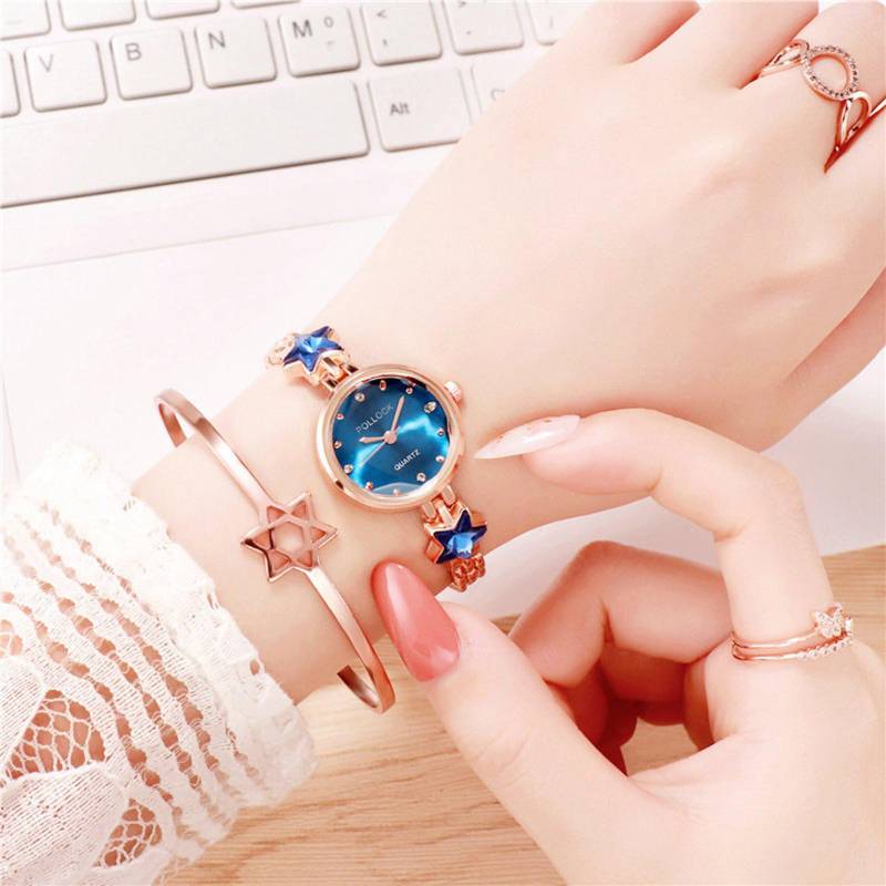 Und modische quadratische Uhr für Frauen, vielseitige und lässige Quarzuhr für Frauen One Size blau von Joom DACH