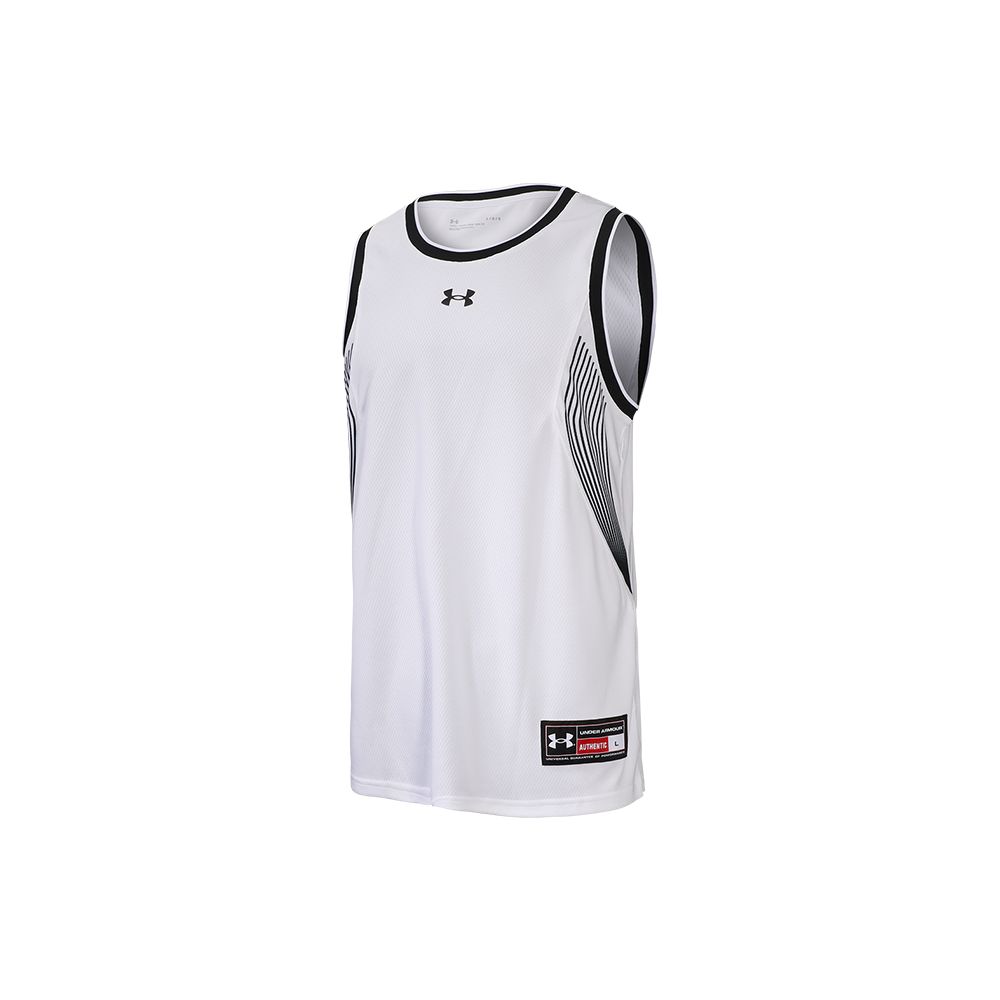 Under Armour Line Print Logo Basketball Sport Strick Schnelltrocknend Atmungsaktiv Weste Herren Westen Weiß 22500102-100 L von Joom DACH