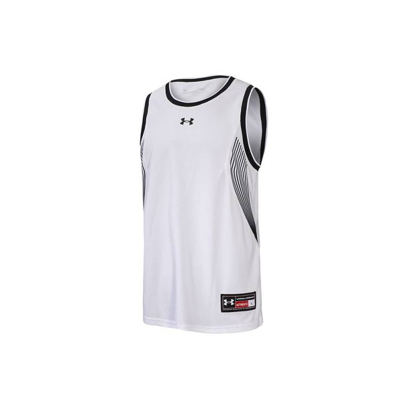 Under Armour Line Print Logo Basketball Sport Strick Schnelltrocknend Atmungsaktiv Weste Herren Westen Weiß 22500102-100 L von Joom DACH