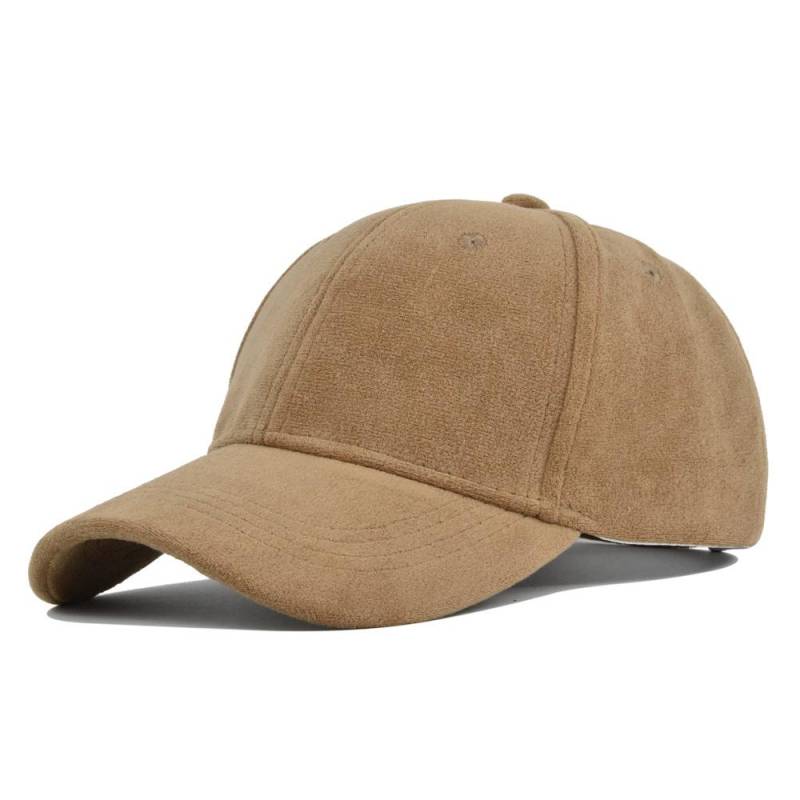 Unifarbene Wildleder Retro Baseballcaps für Herren Damen Frühling Herbst Street Snapback Hip Hop Hut Verstellbare Kunstfell Sonnenschutz Schirmmütze khaki von Joom DACH