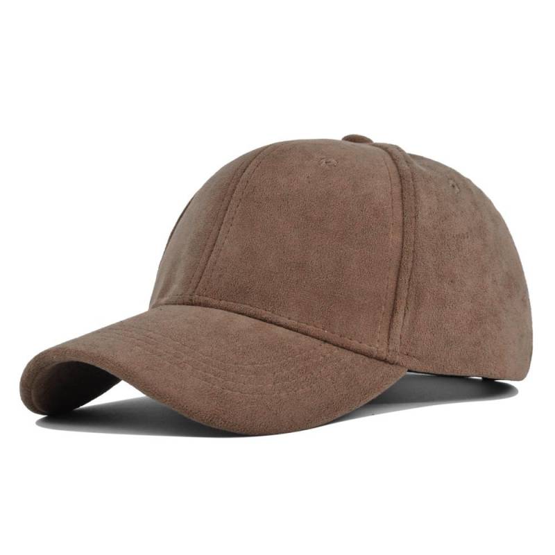 Unifarbene Wildleder Retro Baseballcaps für Herren Damen Frühling Herbst Street Snapback Hip Hop Hut Verstellbare Kunstfell Sonnenschutz Schirmmütze kaffeebraun von Joom DACH