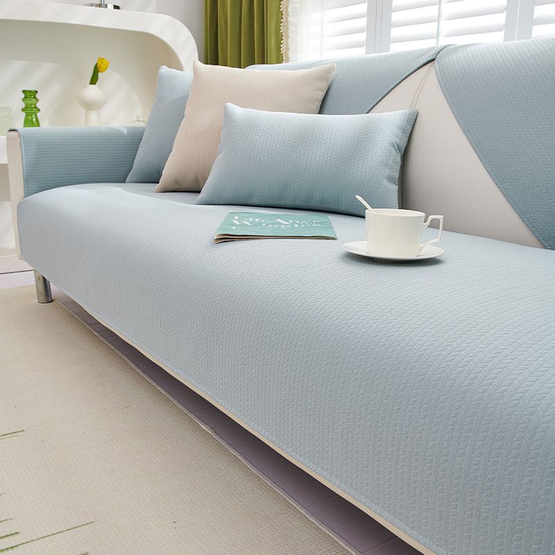 Unifarbener Chenille Sofakissen, Einfaches grünes Kissen, Vier-Jahreszeiten universelles rutschfestes Sofa-Handtuch, Kleine frische Sofabezug 70*70cm von Joom DACH