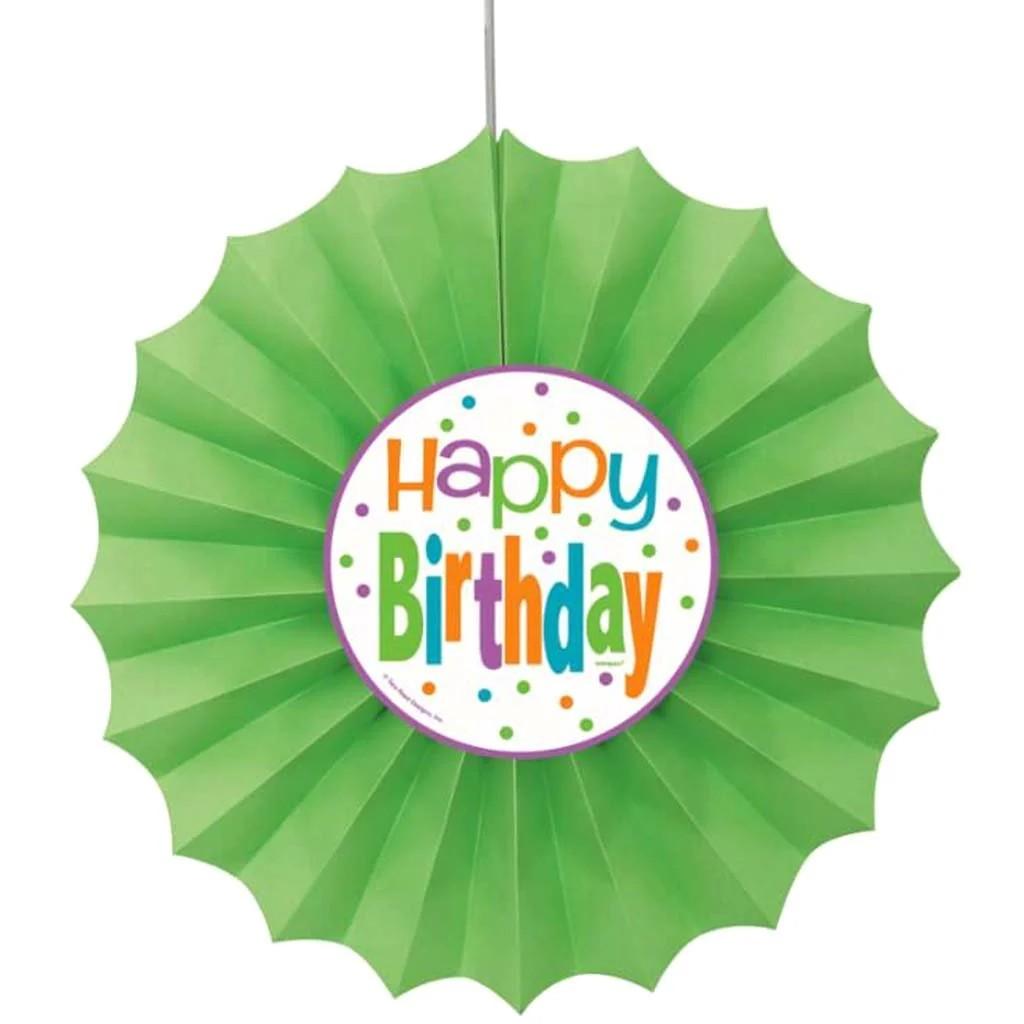 Unique Party Gepunktete Geburtstags-Fächerdekoration aus Seidenpapier One Size grün/weiß von Joom DACH