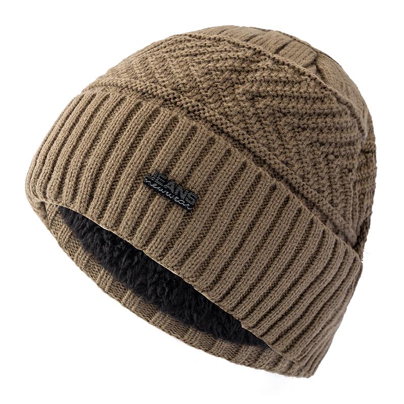 Unisex Add Pelzgefütterte warme Wintermützen Stilvolle Beanie-Mütze für Männer Frauen Outdoor-Sport-Strickmütze 54cm-62cm khaki von Joom DACH