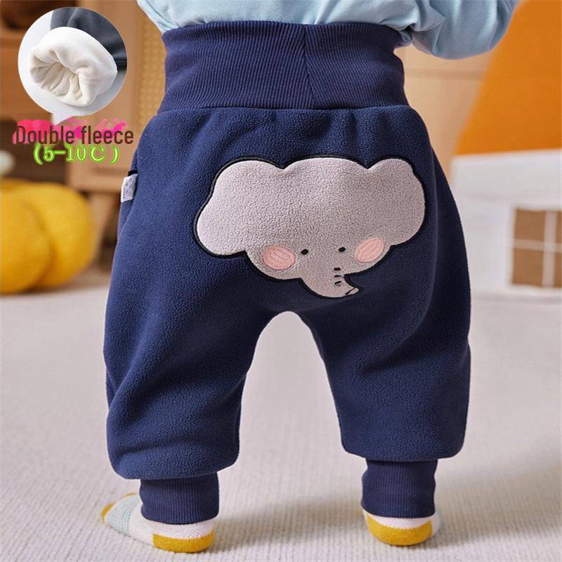 Unisex Baby-Samthose: Gemütliche Herbst/Winter-Dicke Hose mit Bauchschutz und niedlichem Big-PP-Design 73 cm von Joom DACH