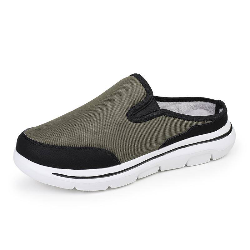 Unisex Baumwolle Hausschuhe Winter Indoor Anti-glatte Samt Warme Weibliche Baumwolle Hausschuhe Herren Hausschuhe 44 armee grüne von Joom DACH