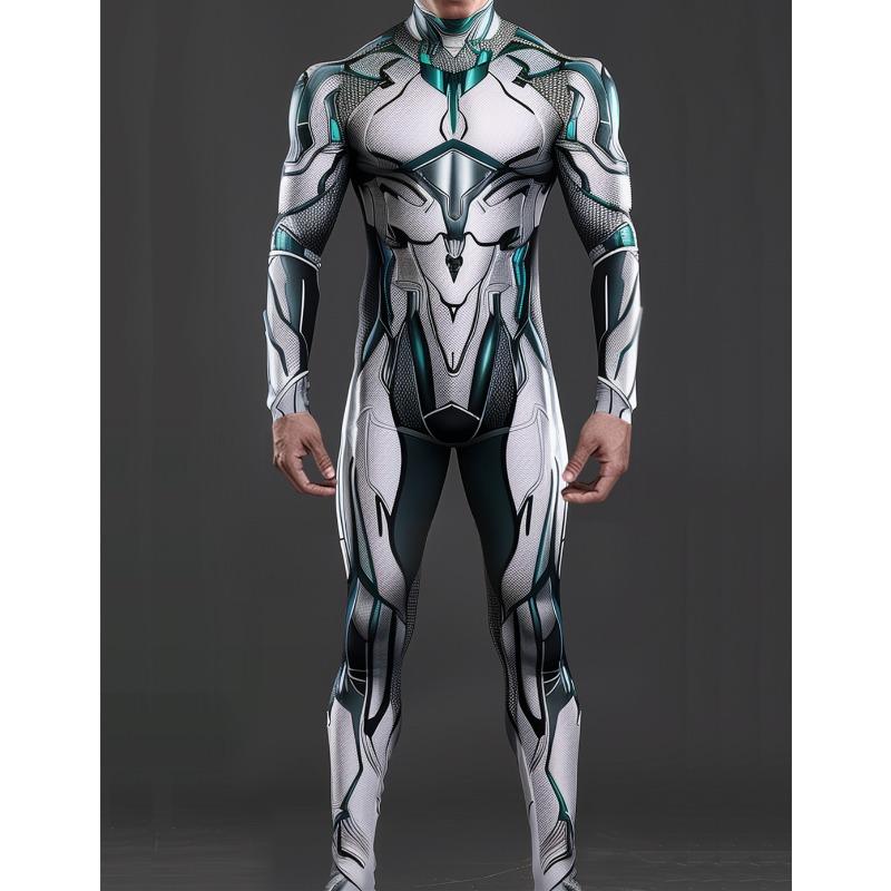 Unisex Cyber Punk 3D Digitaldruck Halloween Party Rollenspiel Outfit Frauen Männer Cosplay Kostüm Karneval Overall S von Joom DACH