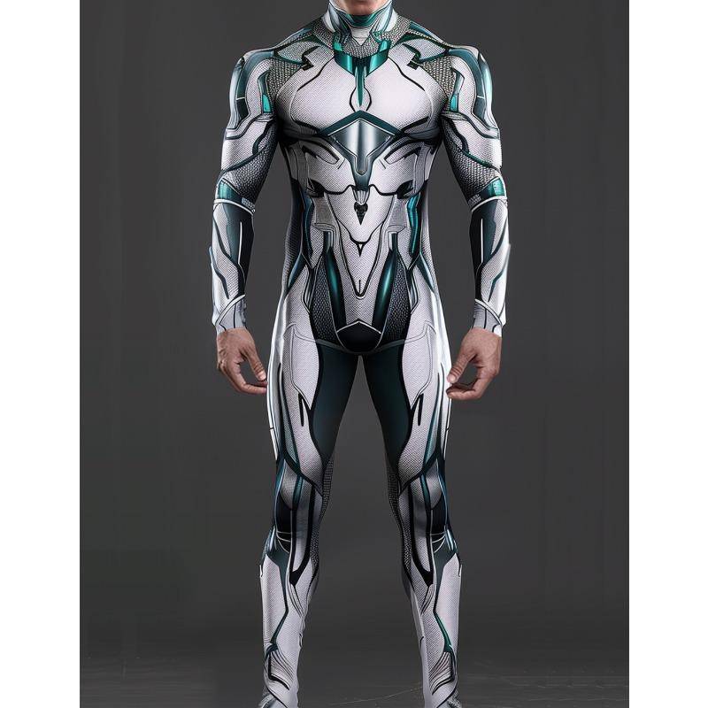 Unisex Cyber Punk 3D Digitaldruck Halloween Party Rollenspiel Outfit Frauen Männer Cosplay Kostüm Karneval Overall S von Joom DACH