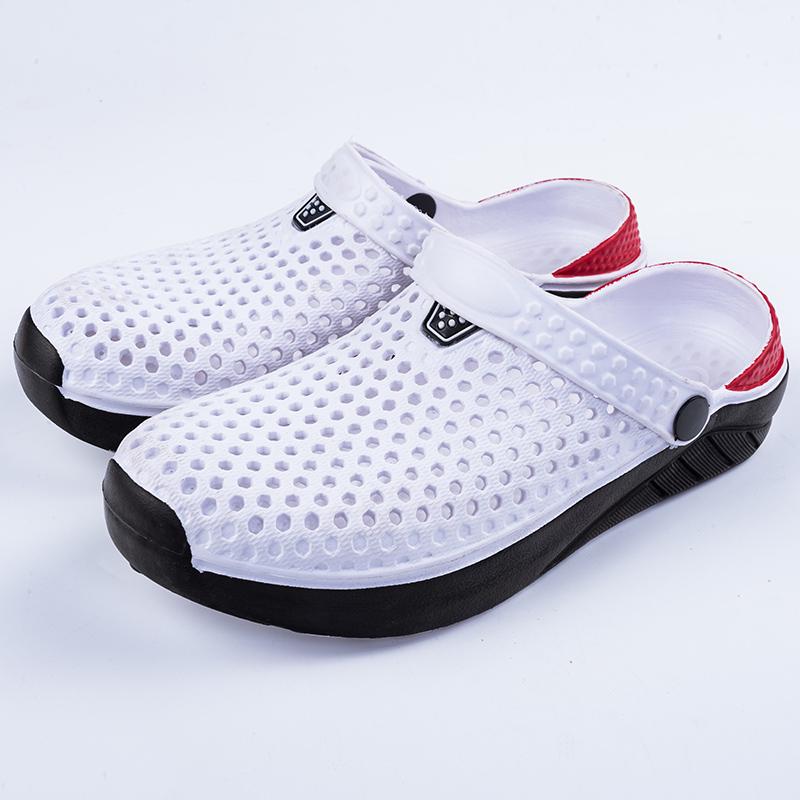 Unisex Fashion Beach Clogs Dicke Sohle Slipper Wasserdichte Anti-Rutsch-Sandalen Flip-Flops für Damen Herren 44 weiß von Joom DACH