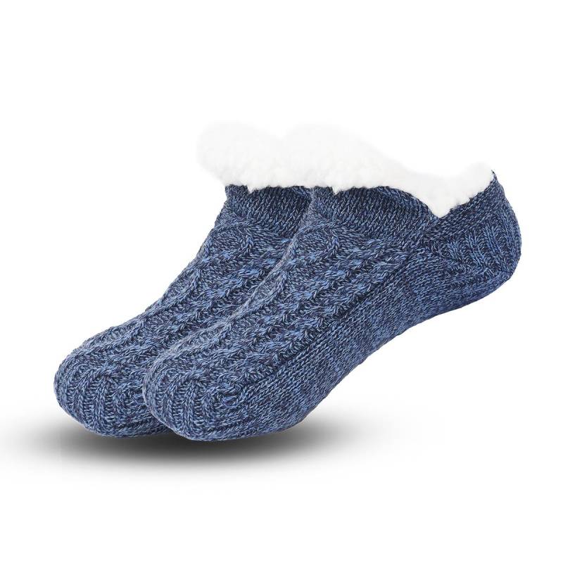 Unisex Flauschige Warme Haussocken für Männer Frauen Dickes Fleecefutter Rutschfeste Socken für Innenboden L: EUR 42-45 blau von Joom DACH
