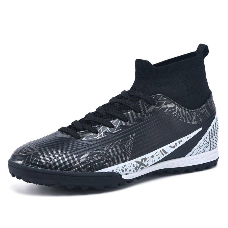 Unisex Fußballschuhe Outdoor/Indoor Jungen Mädchen Fußballschuh Professionelle Futsal Fußballtraining Turnschuhe 37 schwarz von Joom DACH