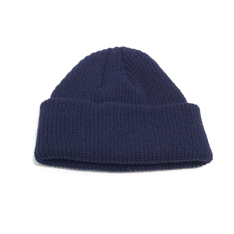 Unisex Herbst Winter gerippte Strickmütze weiche Bündchen kurze Melonenkappe Männer Frauen Marine-Stil Beanie-Mütze 54cm-60cm dunkelblaue von Joom DACH