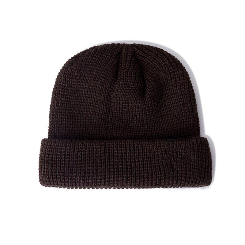 Unisex Herbst Winter gerippte Strickmütze weiche Bündchen kurze Melonenkappe Männer Frauen Marine-Stil Beanie-Mütze 54cm-60cm von Joom DACH