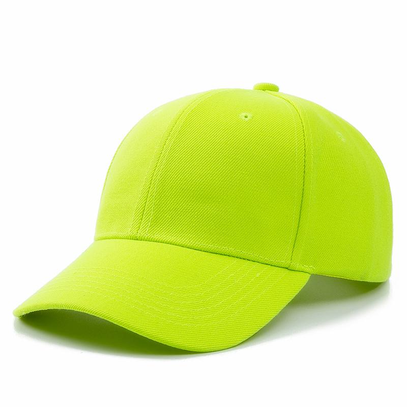 Unisex-Kappe, lässig, einfarbig, Acryl, Baseballkappe, verstellbare Hüte für Damen und Herren, Straßen-Hip-Hop-Hut, Kappe 54cm-60cm fluoreszierende gelbe von Joom DACH