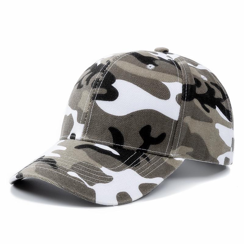 Unisex-Kappe, lässig, einfarbig, Acryl, Baseballkappe, verstellbare Hüte für Damen und Herren, Straßen-Hip-Hop-Hut, Kappe 54cm-60cm weiß/camouflage von Joom DACH