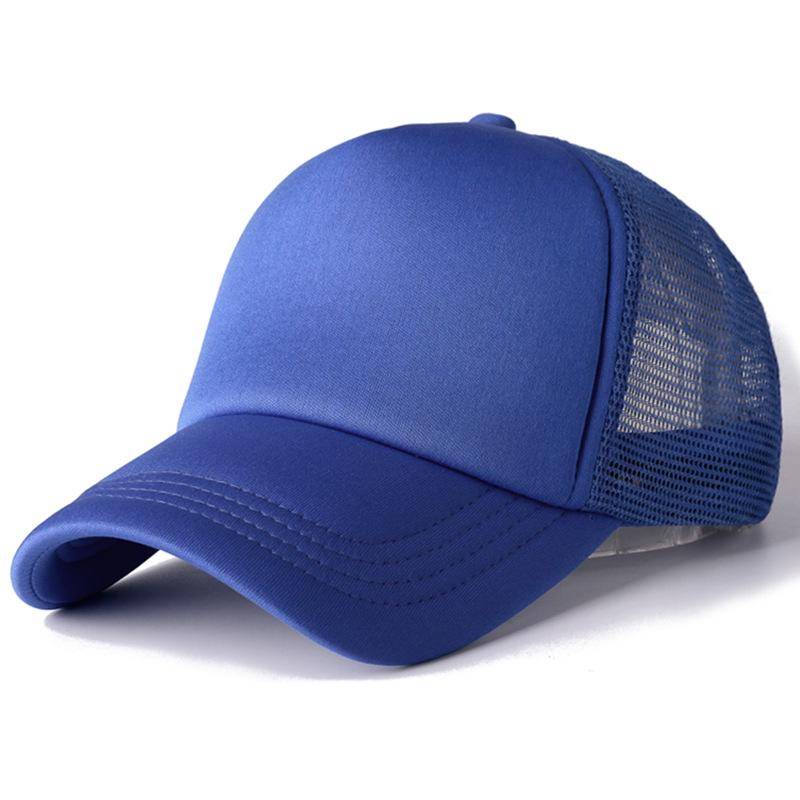 Unisex-Kappe, lässig, einfarbig, Mesh-Baseballkappe, verstellbare Snapback-Hüte für Damen und Herren, Hip-Hop-Trucker-Kappe 54cm-60cm blau von Joom DACH