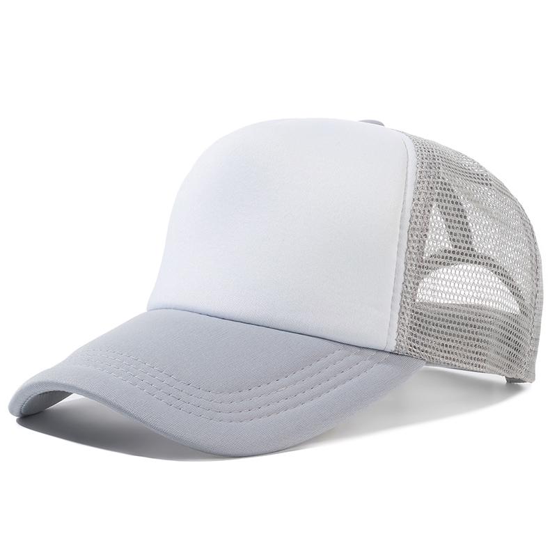 Unisex-Kappe, lässig, einfarbig, Mesh-Baseballkappe, verstellbare Snapback-Hüte für Damen und Herren, Hip-Hop-Trucker-Kappe 54cm-60cm weiß/grau von Joom DACH