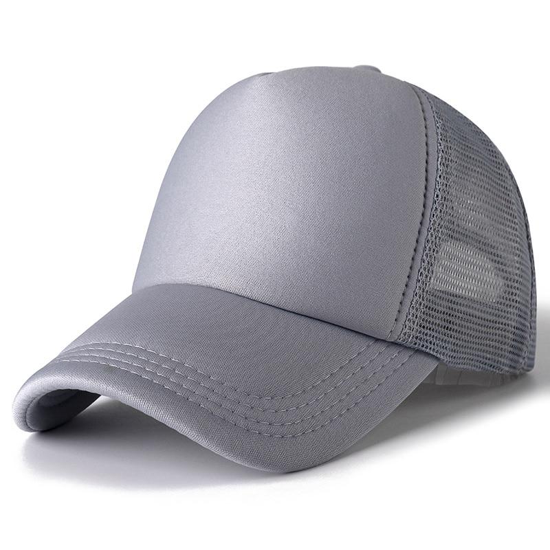 Unisex-Kappe, lässig, einfarbig, Mesh-Baseballkappe, verstellbare Snapback-Hüte für Damen und Herren, Hip-Hop-Trucker-Kappe 54cm-60cm grau von Joom DACH