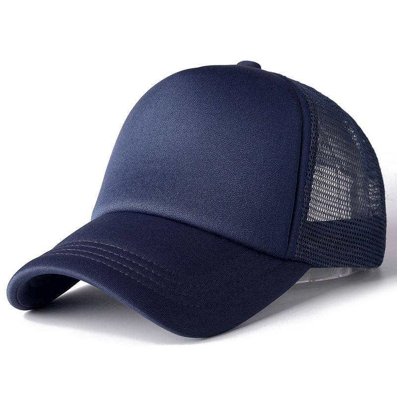 Unisex-Kappe, lässig, einfarbig, Mesh-Baseballkappe, verstellbare Snapback-Hüte für Damen und Herren, Hip-Hop-Trucker-Kappe 54cm-60cm navy blau von Joom DACH