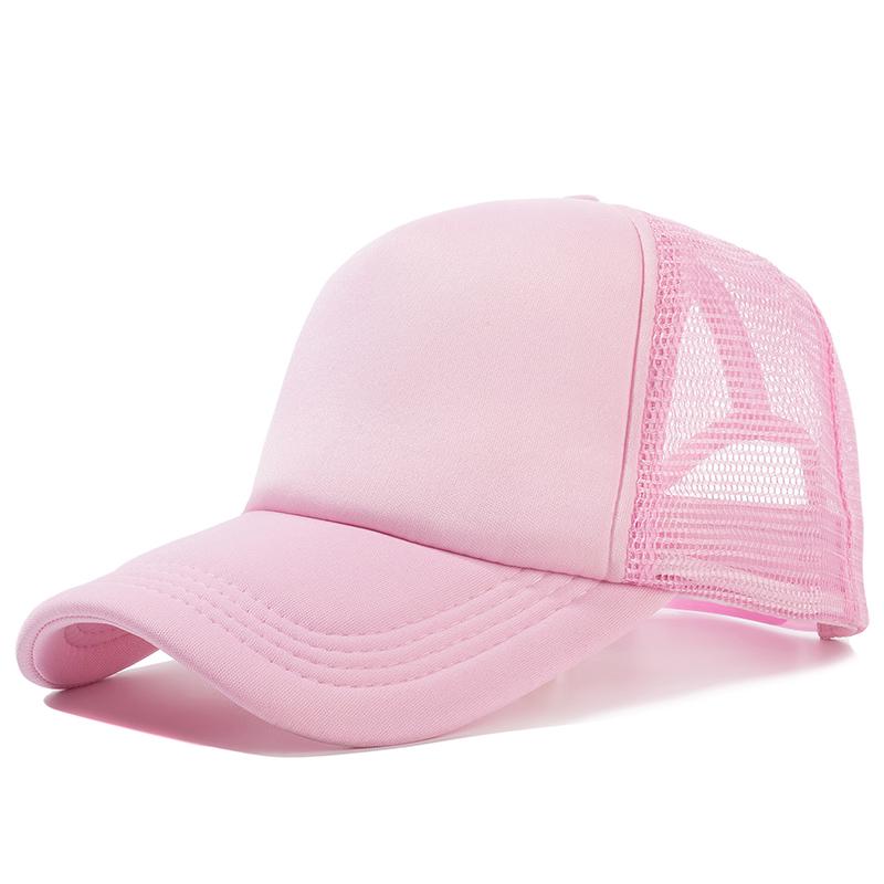 Unisex-Kappe, lässig, einfarbig, Mesh-Baseballkappe, verstellbare Snapback-Hüte für Damen und Herren, Hip-Hop-Trucker-Kappe 54cm-60cm rosa von Joom DACH