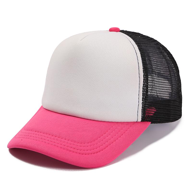 Unisex-Kappe, lässig, einfarbig, Mesh-Baseballkappe, verstellbare Snapback-Hüte für Damen und Herren, Hip-Hop-Trucker-Kappe 54cm-60cm rose rot/schwarz von Joom DACH