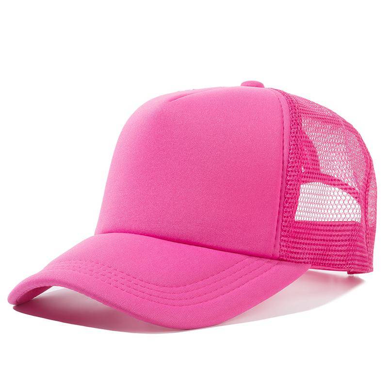 Unisex-Kappe, lässig, einfarbig, Mesh-Baseballkappe, verstellbare Snapback-Hüte für Damen und Herren, Hip-Hop-Trucker-Kappe 54cm-60cm rose rot von Joom DACH