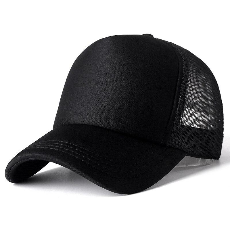Unisex-Kappe, lässig, einfarbig, Mesh-Baseballkappe, verstellbare Snapback-Hüte für Damen und Herren, Hip-Hop-Trucker-Kappe 54cm-60cm schwarz von Joom DACH