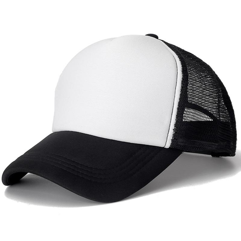 Unisex-Kappe, lässig, einfarbig, Mesh-Baseballkappe, verstellbare Snapback-Hüte für Damen und Herren, Hip-Hop-Trucker-Kappe 54cm-60cm schwarz weiße von Joom DACH