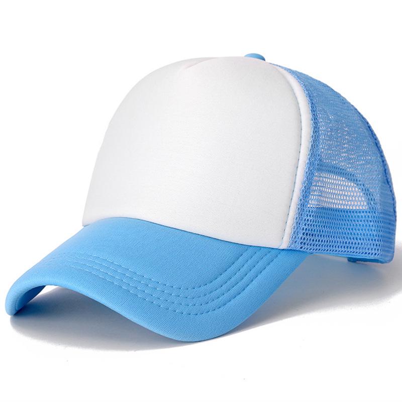 Unisex-Kappe, lässig, einfarbig, Mesh-Baseballkappe, verstellbare Snapback-Hüte für Damen und Herren, Hip-Hop-Trucker-Kappe 54cm-60cm hellblaue/weiß von Joom DACH