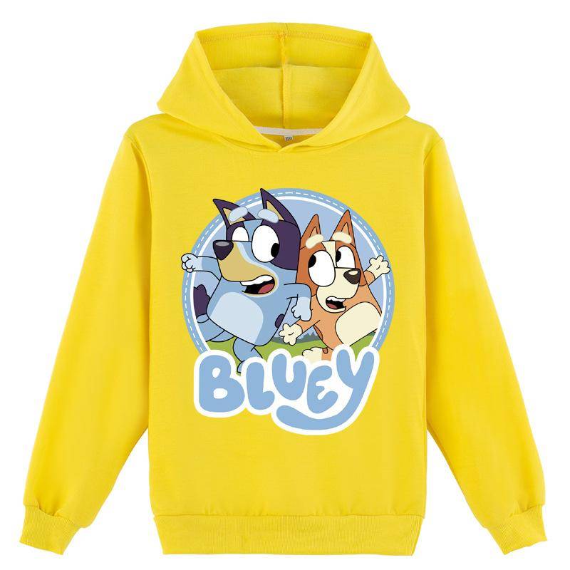 Unisex Kinder Bluey Kapuzenoberteile Frühling Herbst Hoodies Pullover Freizeitkleidung 100cm gelb von Joom DACH