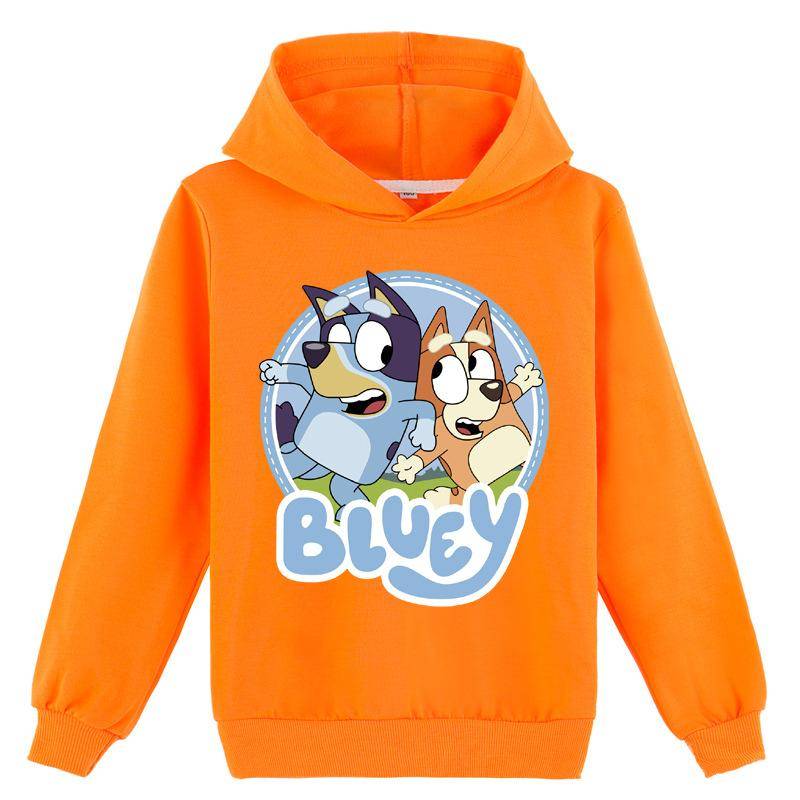 Unisex Kinder Bluey Kapuzenoberteile Frühling Herbst Hoodies Pullover Freizeitkleidung 120cm orange von Joom DACH