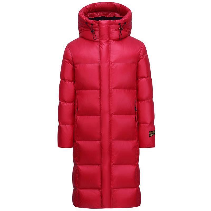 Unisex Mode X-Lange Daunenmäntel für Männer und Frauen Wintermantel Hochwertige Marken-Herren-Pufferjacken mit Kapuze Dicke warme Winterparkas 3XL rot von Joom DACH
