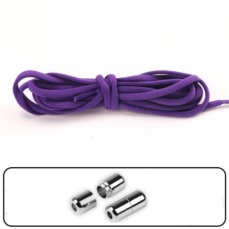 Unisex-Schnürsenkel für Sneakers, Halbkreis-Schnürsenkel für Kinder und Erwachsene, ohne Bänder, schnelle Lazy-Schnürsenkel mit Metallverschluss violett von Joom DACH