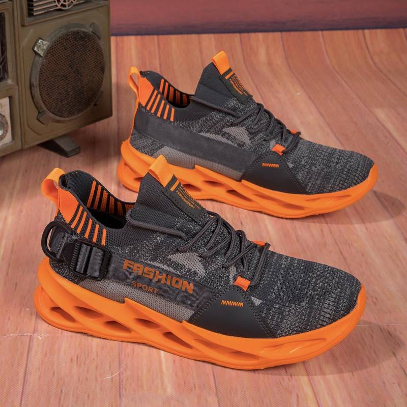 Unisex-Sneakers, Blade, Blade Dickes Unteres Mesh, Modische, leichte, große Sportschuhe, Damen-Sportschuhe 42 orange/graue von Joom DACH