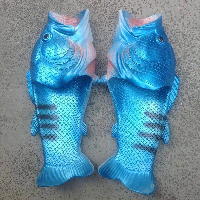 Unisex Strand Hausschuhe Männer Große Größe 33-47 Familie Lustige Fisch Hausschuhe Jungen Sommer Schuhe 2024 Runway Schuhe Mann der Slides 13 von Joom DACH