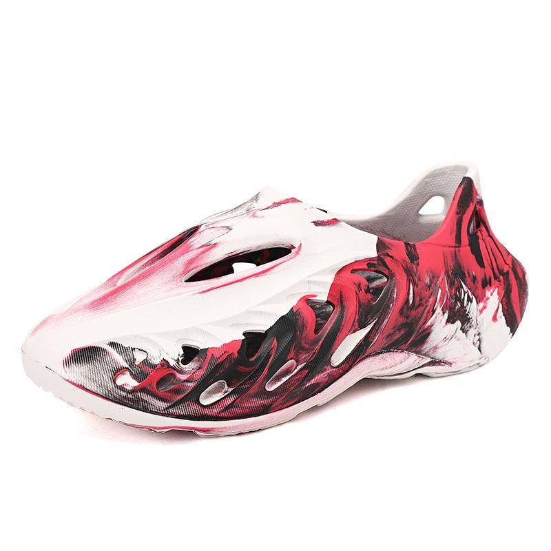 Unisex Strandsandalen EVA Damen Herren Hohl Gartenschuhe Slip On Herren Hausschuhe Batik Designer Loch Hausschuhe Sneakers Wasserschuhe 45 von Joom DACH