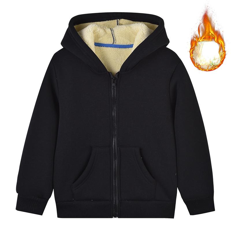 Unisex Winter Fleece Hoodies für Jungen Sweatshirt Casual verdicken warme Kinder Reißverschluss Mantel Tops 8 9 10 12 Jahre Mädchen Kleidung Cotumes 130cm schwarz von Joom DACH