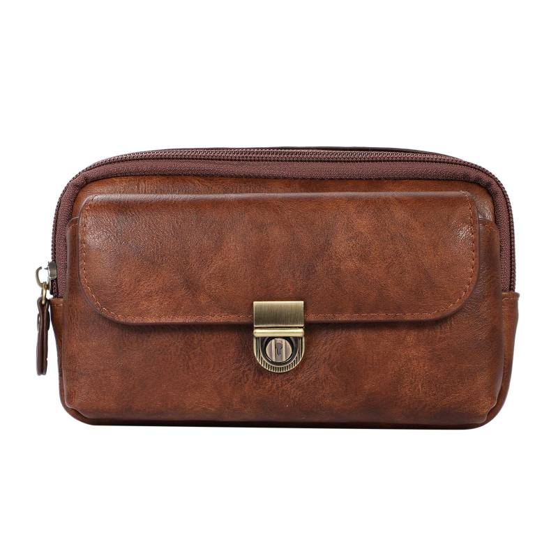Universal Leder Männer Taille Brieftasche Telefon Tasche Gürtel Clip Fall Für Samsung iPhone Xiaomi Holster Große kapazität Beutel Abdeckung Universal braun von Joom DACH