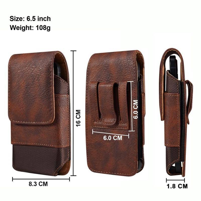 Universal Leder Männer Taille Tasche Handy Gürtel Clip Fall Telefon Holster Tasche 16.0X8.3X1.8cm braun von Joom DACH