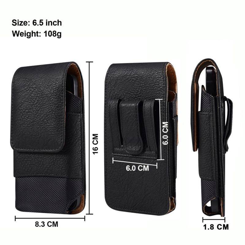 Universal Leder Männer Taille Tasche Handy Gürtel Clip Fall Telefon Holster Tasche 16.0X8.3X1.8cm schwarz von Joom DACH