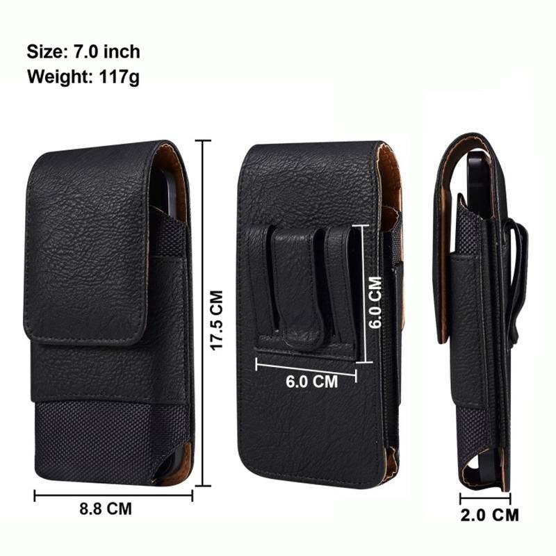 Universal Leder Männer Taille Tasche Handy Gürtel Clip Fall Telefon Holster Tasche 17.5X8.8X2.0cm schwarz von Joom DACH