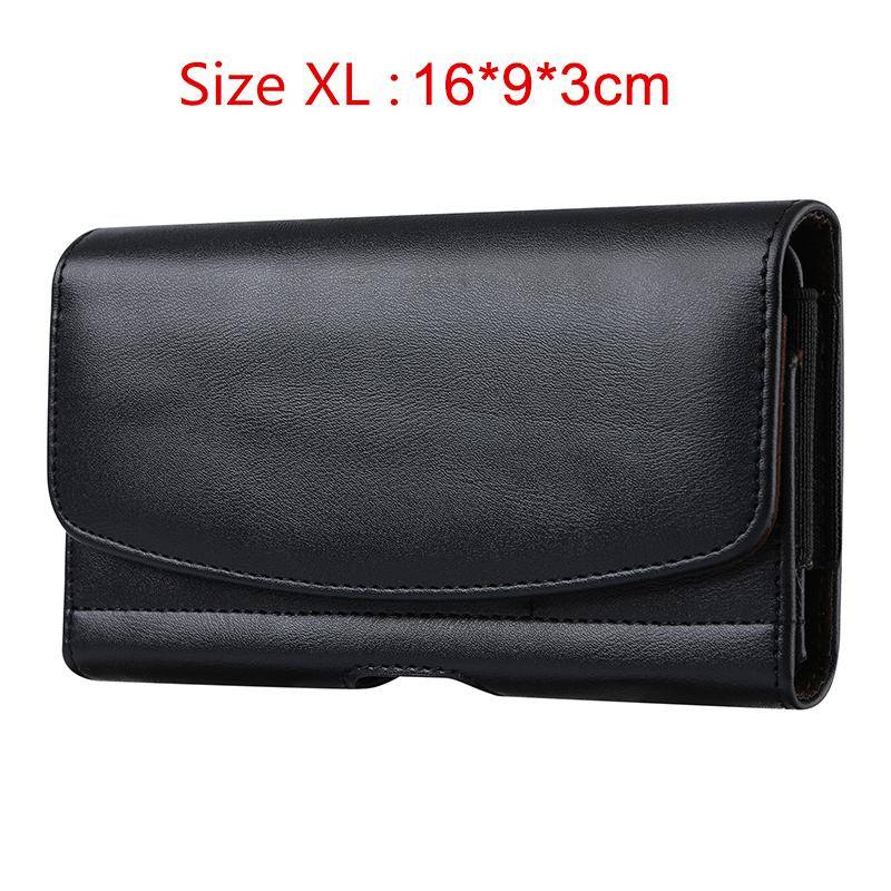 Universelle Handy-Ledertasche Gürteltasche Handytasche Für iPhone 14 13 Samsung Huawei Xiaomi Herren Bauchtasche Beutel XL schwarz von Joom DACH