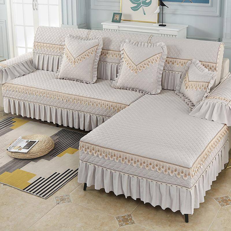 Universeller Chenille-Sofa-Kissenbezug, rutschfester Anti-Katzen-Kratz-Sitzbezug, Home Four Seasons Armrest Towel 60 90 von Joom DACH