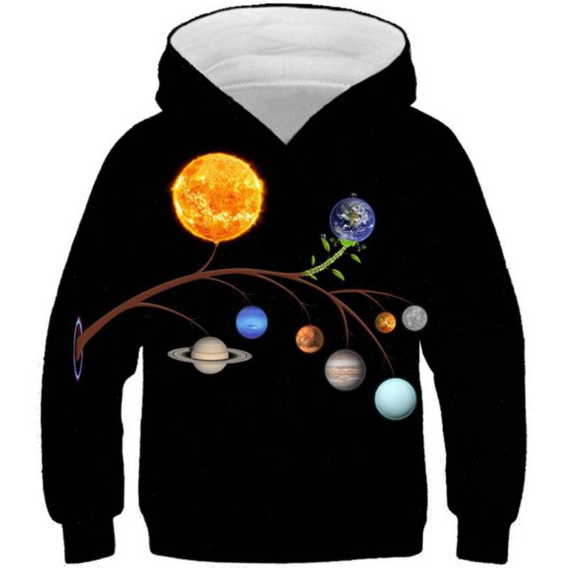 Universum Planet Galaxy Raum Mond Sonne Druck Kinder Mit Kapuze Sweatshirt 2-13Y Junge Mädchen 3D Hoodies Kinder Harajuku Pullover Kleidung 120 von Joom DACH