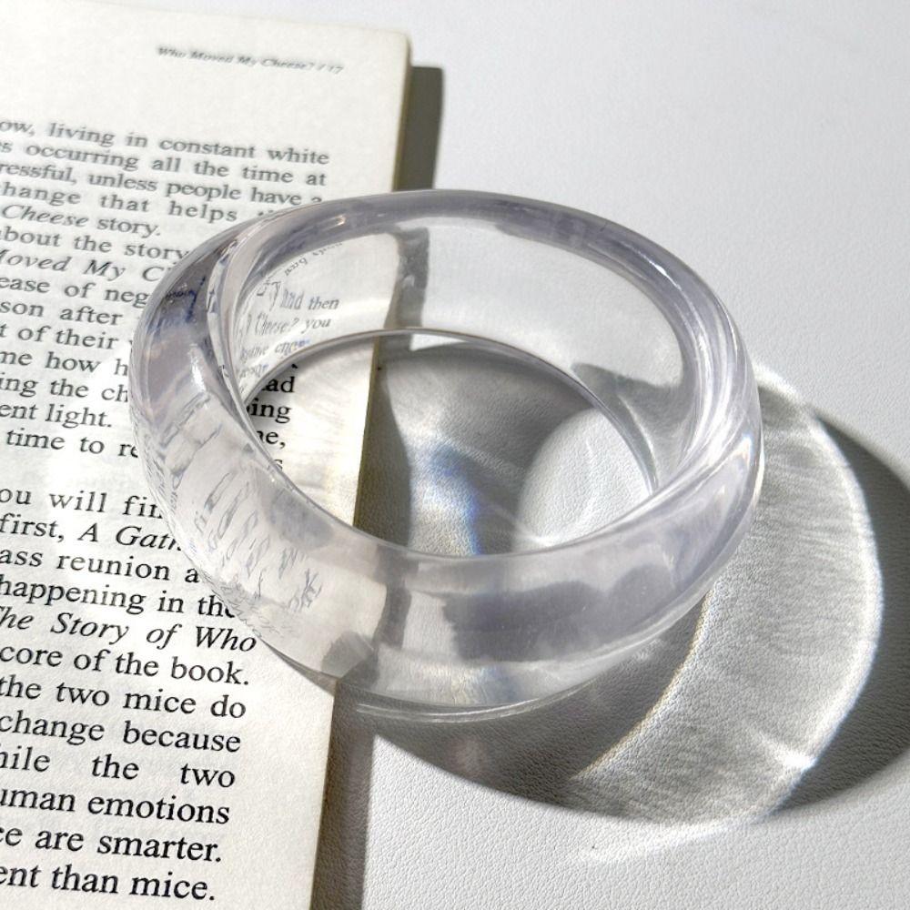 Unregelmäßige Harz Armreifen Geometrische Retro Hand Ring Einzigartige Chunky Armbänder Frauen transparent von Joom DACH