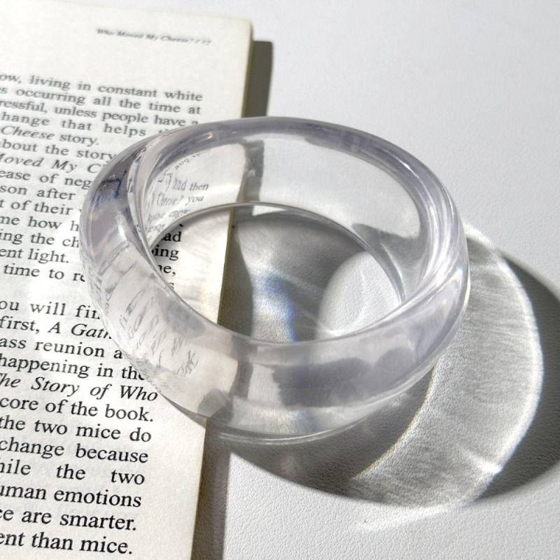 Unregelmäßige Harz Armreifen Geometrische Retro Hand Ring Einzigartige Chunky Armbänder Frauen transparent von Joom DACH