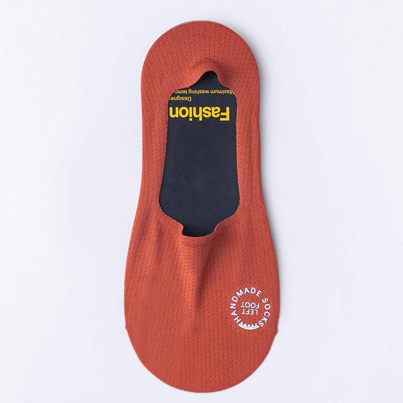 Unsichtbare, niedrig geschnittene Baumwollsocken für Herren, lässig, atmungsaktiv, rutschfest, bequeme Mesh-Socken aus Silikon One size ziegelrot von Joom DACH