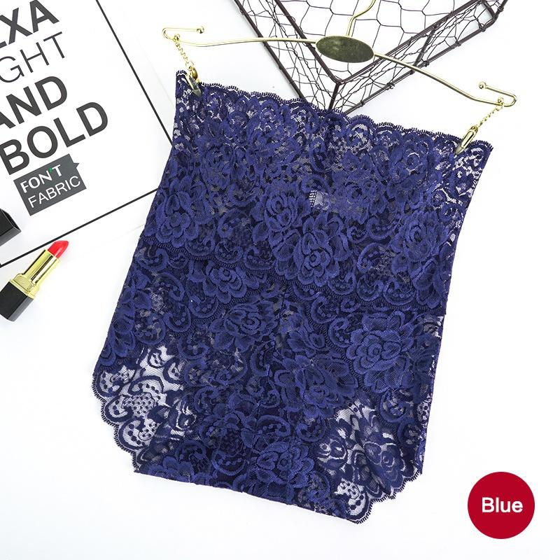 Unsichtbare nahtlose Bikini-Unterwäsche für Damen, hohe Taille, florale Spitzenhöschen, Übergröße, Hipster-Körperformer, Butt Lift Knicker 2XL blau von Joom DACH