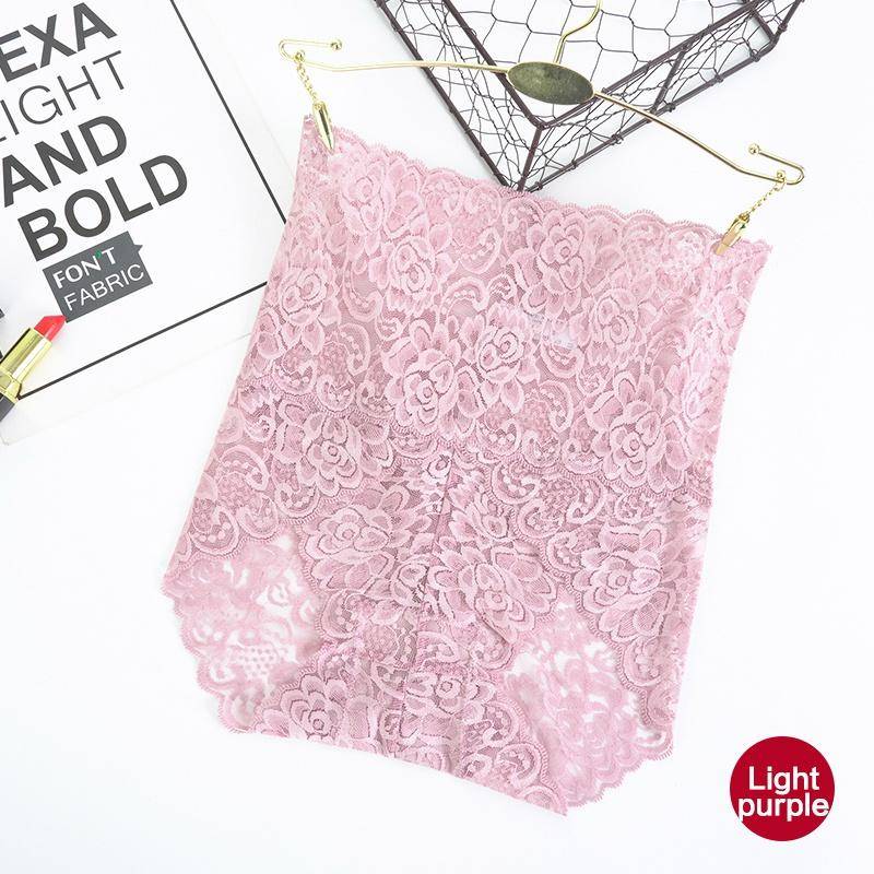 Unsichtbare nahtlose Bikini-Unterwäsche für Damen, hohe Taille, florale Spitzenhöschen, Übergröße, Hipster-Körperformer, Butt Lift Knicker 3XL licht lila von Joom DACH